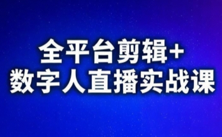 视频号、快手、抖音全平台剪辑+数字人直播实战课(更新9月)​-小鹏项目网