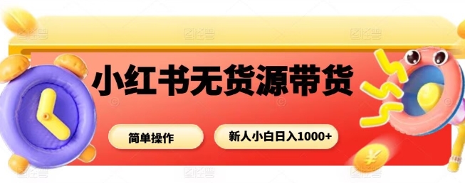 小红书无货源带货项目，简单无脑，新人小白日入多张-小鹏项目网