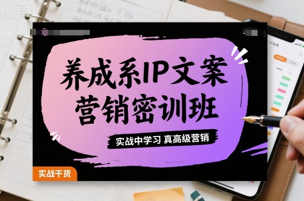养成系IP文案营销密训班，实战中学习真高级营销-小鹏项目网