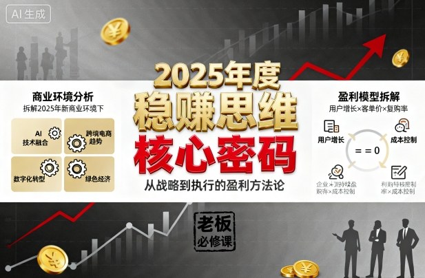 2025年度稳賺思维老板创业营，拆解2025年新商业环境下，企业实现持续盈利的核心密码-小鹏项目网