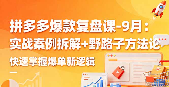 拼多多爆款复盘课-9月：实战案例拆解+野路子方法论，快速掌握爆单新逻辑-小鹏项目网