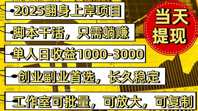 稳定八年美金掘金2.0脚本干活，只需躺赚。单人日收益1000-3000可批量、...-小鹏项目网