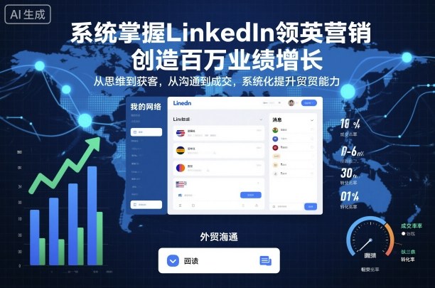 系统掌握LinkedIn领英营销，创造百万业绩增长，从思维到获客，从沟通到成交，系统化提升外贸能力-小鹏项目网