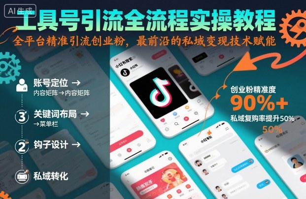工具号引流全流程保姆级实操教程，全平台精准引流创业粉，最前沿的私域变现技术赋能-小鹏项目网