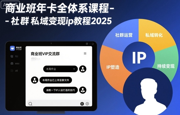 商业班年卡全体系课程-社群私域变现ip教程2025-小鹏项目网