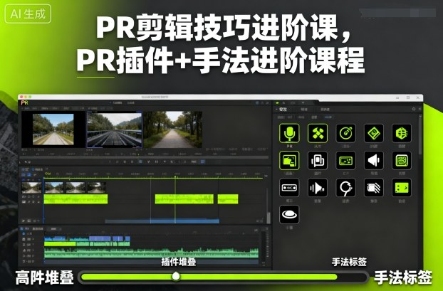 PR剪辑技巧进阶课，PR插件+手法进阶课程-小鹏项目网