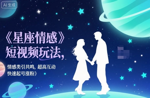 星座情感短视频玩法，情感类引共鸣，超高互动，快速起号涨粉-小鹏项目网