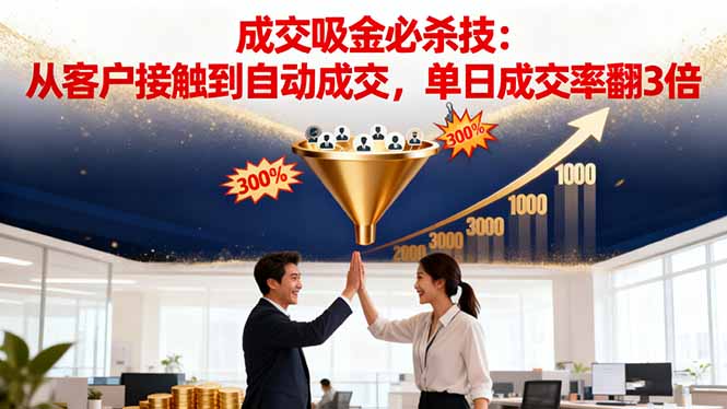 吸金成交营销必杀技：从客户接触到自动成交，单日成交率翻3倍-小鹏项目网