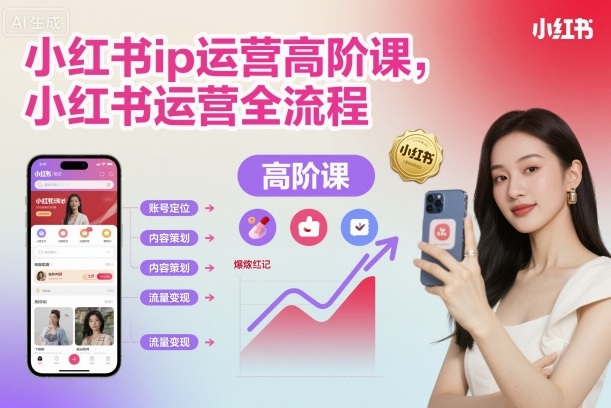 小红书ip运营高阶课，小红书运营全流程-小鹏项目网