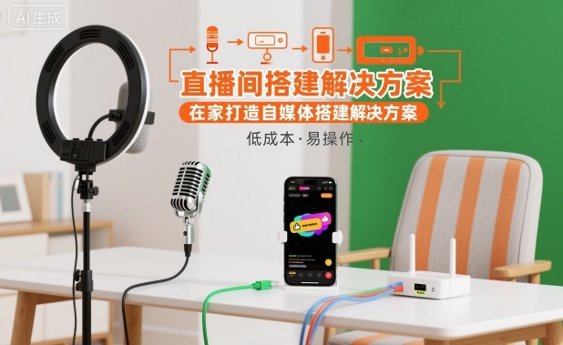 直播间搭建解决方案，在家打造自媒体搭建解决方案-小鹏项目网