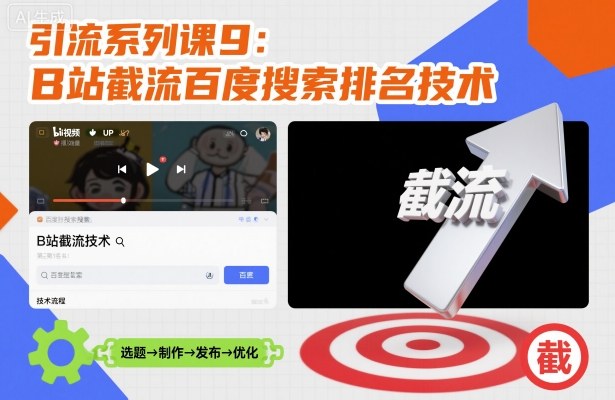 引流系列课9：B站截流百度搜索排名技术-小鹏项目网