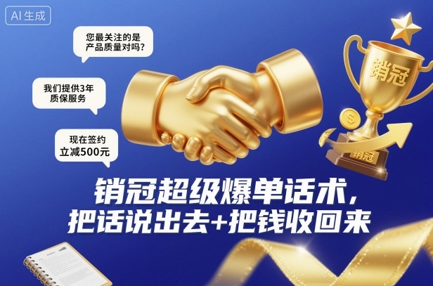 销冠超级爆单话术，把话说出去+把钱收回来-小鹏项目网