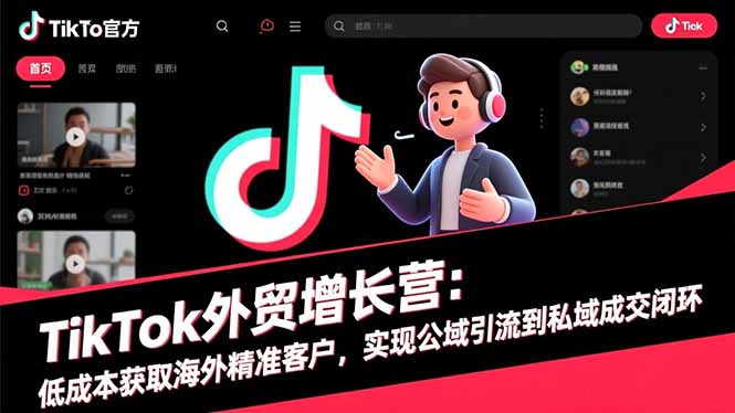 TikTok外贸增长营：低成本获取海外精准客户，实现公域引流到私域成交闭环-小鹏项目网