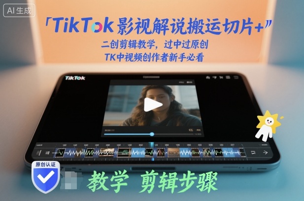 TikTok影视解说搬运切片+二创剪辑教学，过中过原创，TK中视频创作者新手必看-小鹏项目网