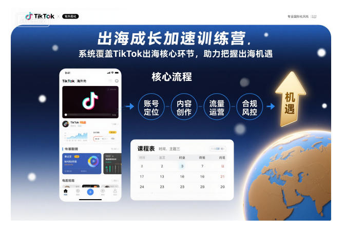 出海成长加速训练营，系统覆盖TikTok出海核心环节，助力把握出海机遇(更新)-小鹏项目网
