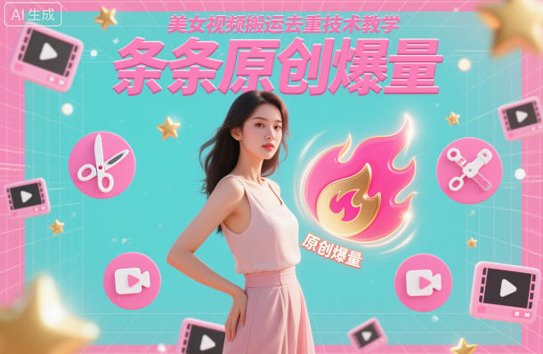 美女视频搬运去重技术教学，条条原创爆量-小鹏项目网