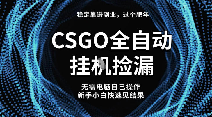 【稳定副业】全球最热门游戏CSGO全自动捡漏，最新玩法，新手小白日入5张+【揭秘】-小鹏项目网