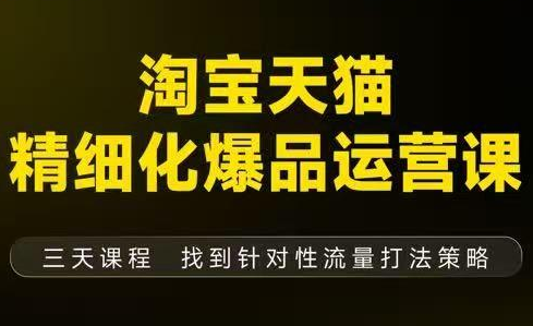 猫课子幽·淘宝天猫精细化爆品运营【音频+字幕+文档】(9月12-14杭州线下课)-小鹏项目网