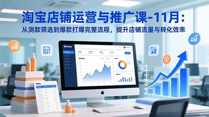 淘宝店铺运营与推广课-11月：从测款筛选到爆款打爆完整流程，提升店铺流量与转化效率-小鹏项目网