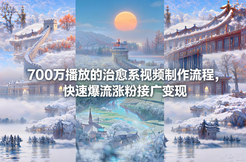 700万播放的治愈系视频制作流程，快速爆流涨粉接广变现-小鹏项目网