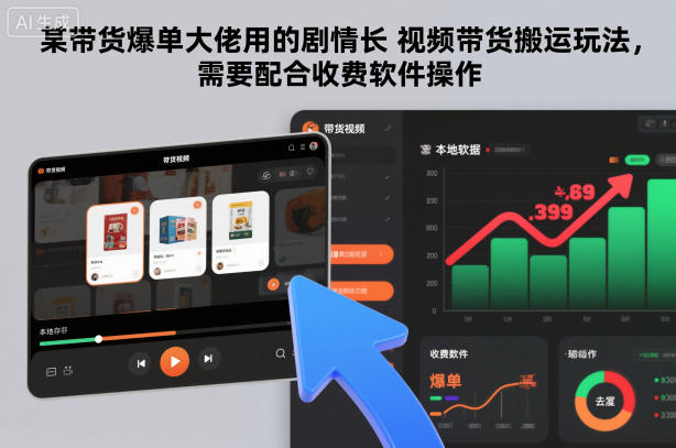 某带货爆单大佬用的剧情长视频带货搬运玩法，需要配合收费软件操作-小鹏项目网