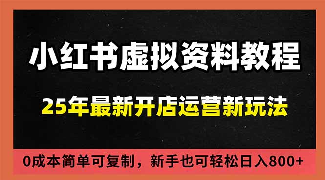 小红书虚拟资料项目：最新搜索流变现玩法，0成本简单可复制，一人多店打法，新手日入800+-小鹏项目网