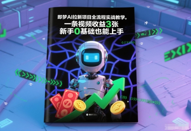 即梦AI拉新项目全流程实战教学，一条视频收益3张，新手0基础也能上手-小鹏项目网