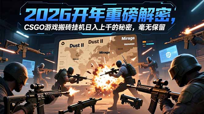 2026开年重磅解密，CSGO游戏搬砖挂机日入上千的秘密，毫无保留-小鹏项目网