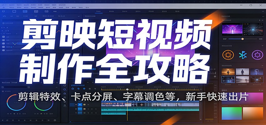 剪映短视频制作全攻略：剪辑特效、卡点分屏、字幕调色等，新手快速出片-小鹏项目网