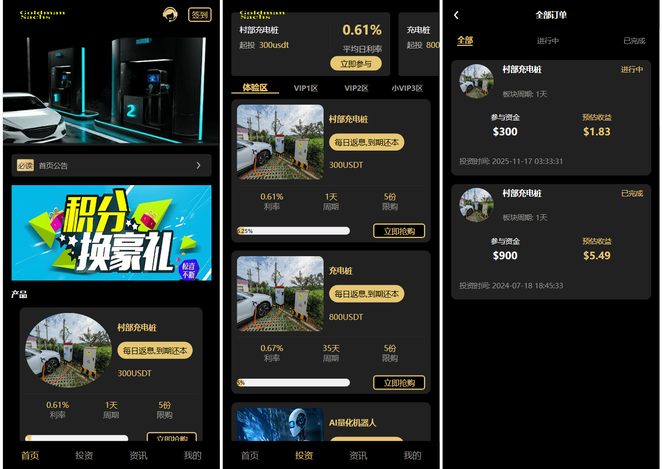 Fidelity充电桩投资理财系统源码-前端uniapp纯源码+后端PHP-小鹏项目网