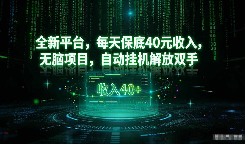 最新看广平台，每天保底30-4米，无脑项目，自动挂G解放双手【揭秘】-小鹏项目网