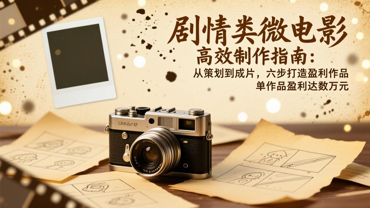 剧情类微电影高效制作指南：从策划到成片，六步打造盈利作品，单作品盈利达数万元-小鹏项目网