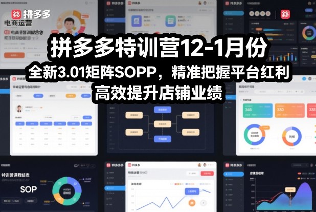 拼多多特训营12-1月份，全新3.01矩阵Sop，精准把握平台红利，高效提升店铺业绩-小鹏项目网