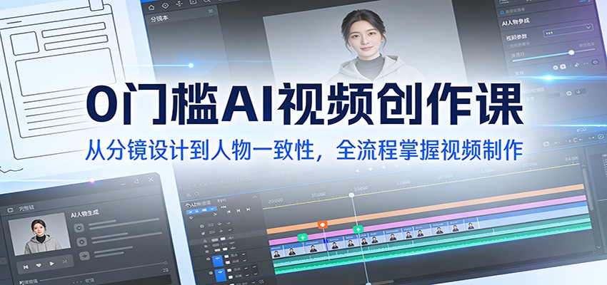 0门槛AI视频创作课：从分镜设计到人物一致性，全流程掌握视频制作-小鹏项目网