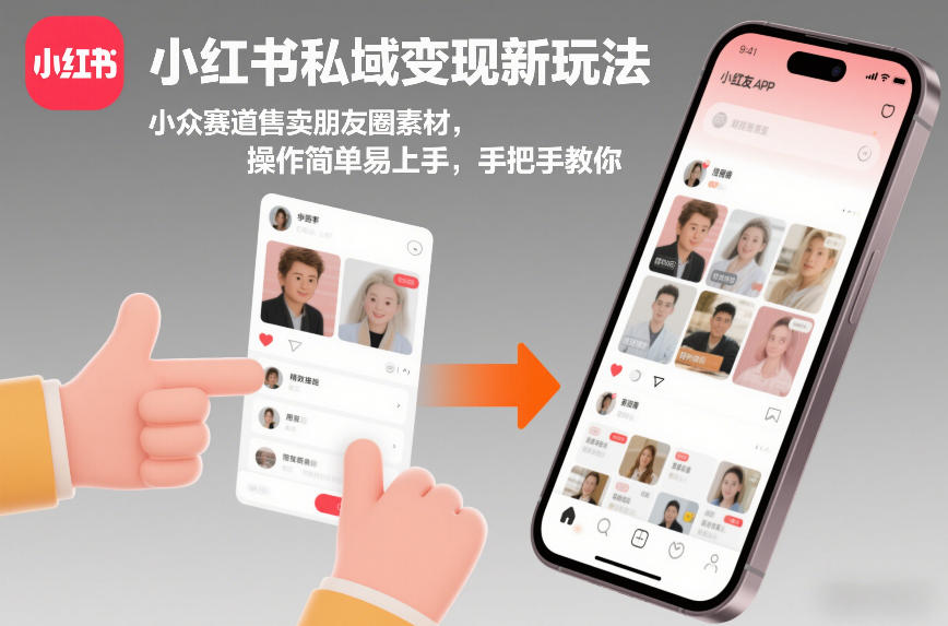 小红书私域变现新玩法，小众赛道售卖朋友圈素材，操作简单易上手，手把手教你-小鹏项目网