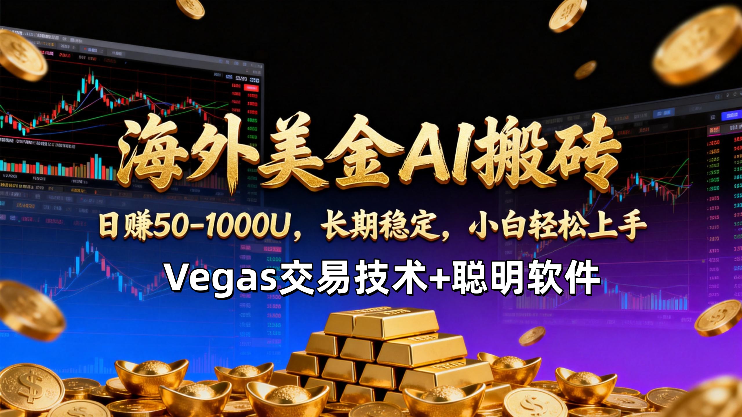 【海外美金AI搬砖】Vegas交易技术+聪明软件，日赚50-1000U，长期稳定，小白轻松上手。-小鹏项目网
