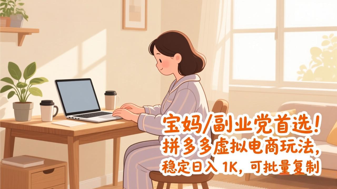 宝妈 / 副业党首选！拼多多虚拟电商玩法，稳定日入 1K，可批量复制-小鹏项目网