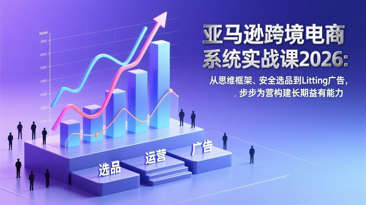 亚马逊跨境电商系统实战课2026：从思维框架、安全选品到Listing广告，步步为营构建长期盈利能力-小鹏项目网