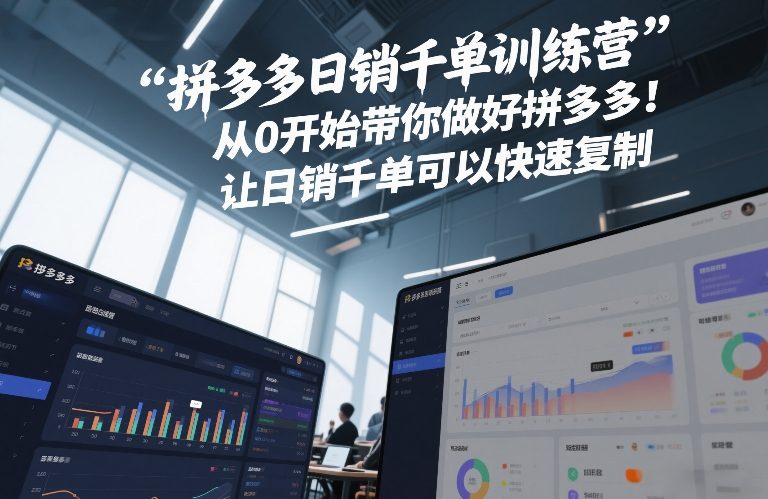 拼多多日销千单训练营，从0开始带你做好拼多多，让日销千单可以快速复制(更新26年1月)-小鹏项目网