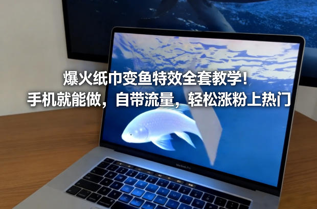 爆火纸巾变鱼特效全套教学！手机就能做，自带流量，轻松涨粉上热门-小鹏项目网