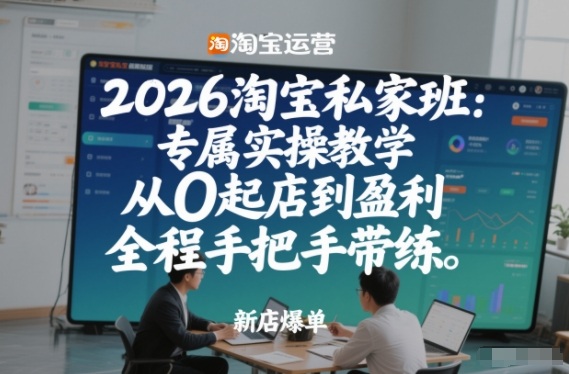 2026淘宝私家班：专属实操教学，从0起店到盈利，全程手把手带练-小鹏项目网