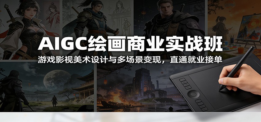 AIGC绘画商业实战班：游戏影视美术设计与多场景变现，直通就业接单-小鹏项目网