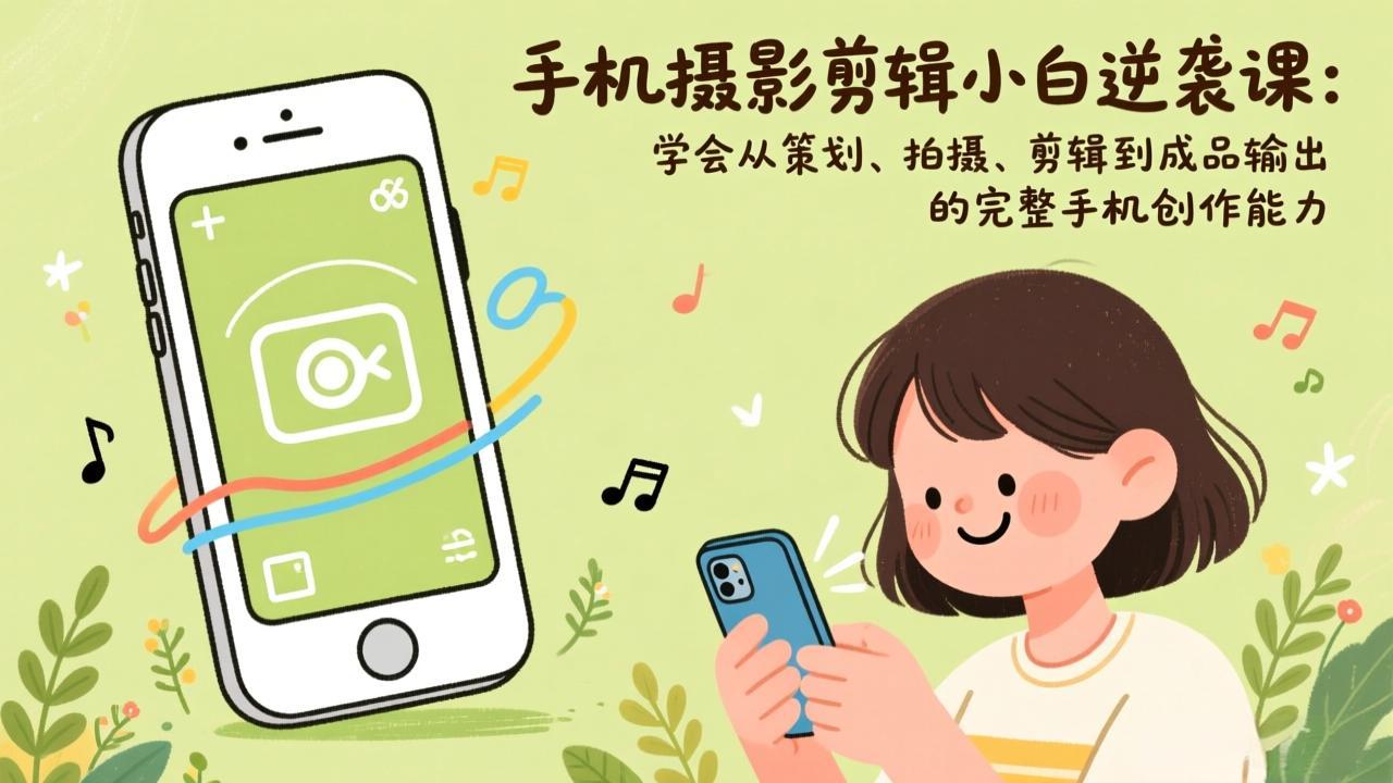 手机摄影剪辑小白逆袭课：学会从策划、拍摄、剪辑到成品输出的完整手机创作能力-小鹏项目网