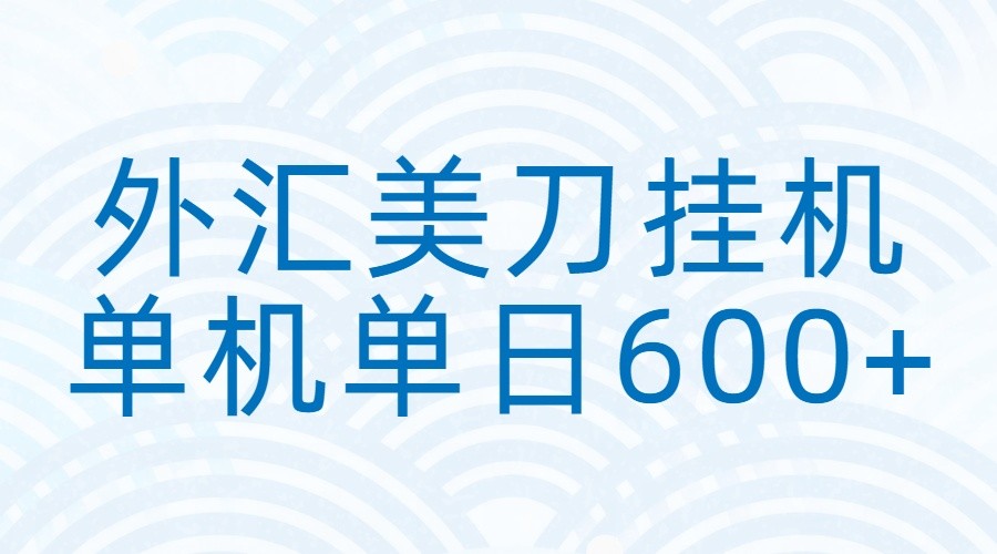 外汇美刀挂机：全自动挂机赚美金，单机600+-小鹏项目网