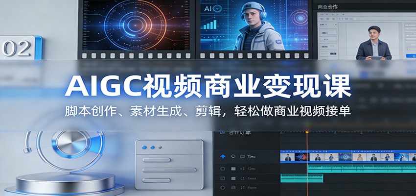AIGC视频商业变现课：脚本创作、素材生成、剪辑，轻松做商业视频接单-小鹏项目网
