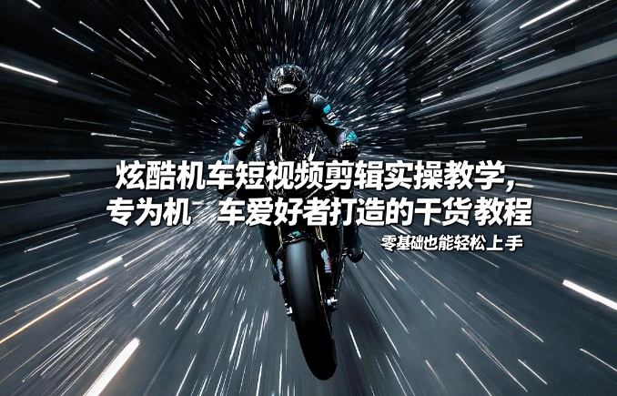 炫酷机车短视频剪辑实操教学，专为机车爱好者打造的干货教程，零基础也能轻松上手-小鹏项目网