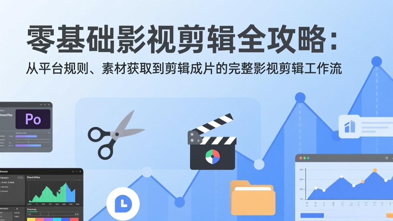 零基础影视剪辑全攻略：从平台规则、素材获取到剪辑成片的完整影视剪辑工作流-小鹏项目网