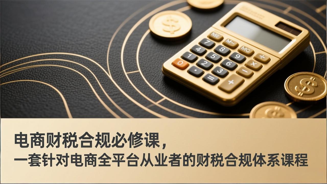 电商财税合规必修课，是一套针对电商全平台从业者的财税合规体系课程-小鹏项目网