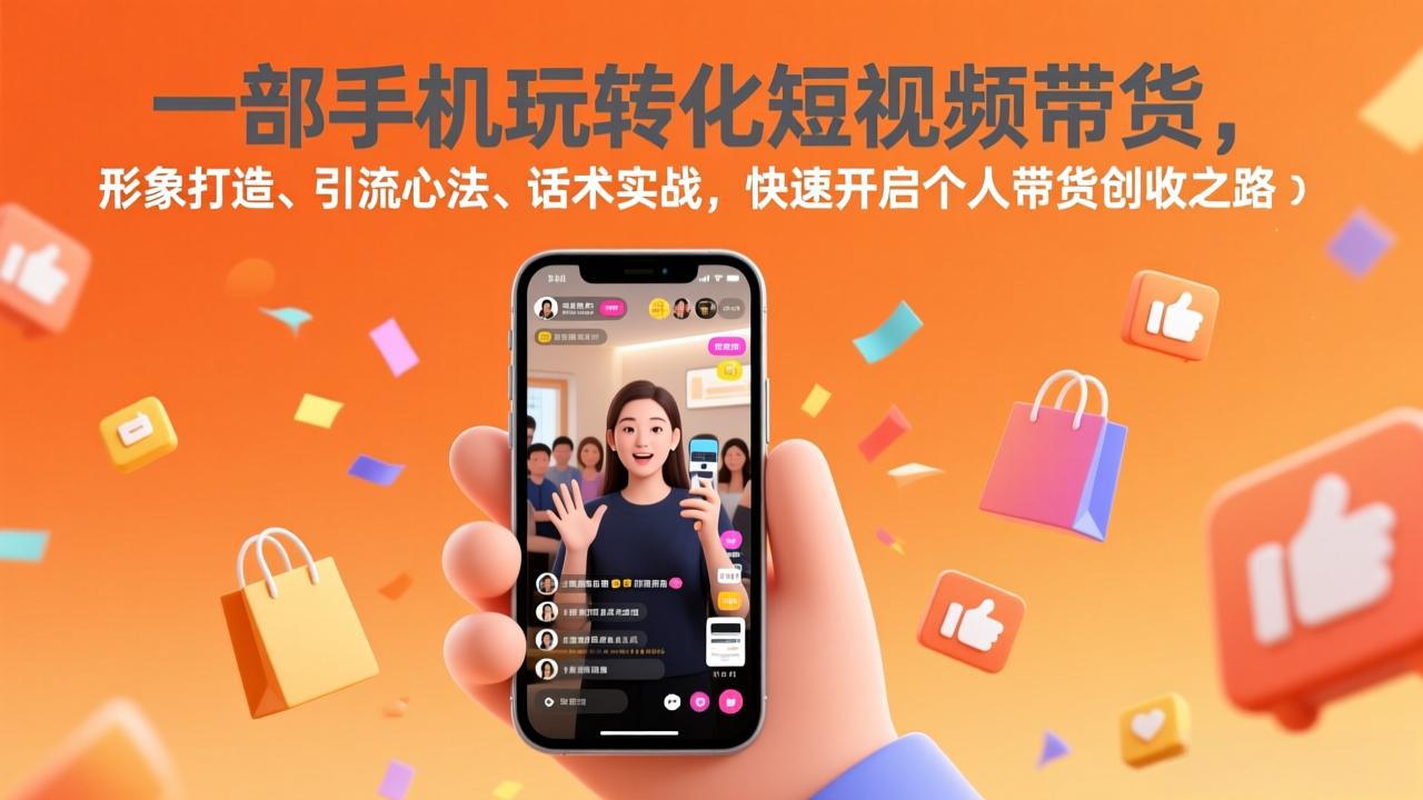 一部手机玩转化短视频带货，形象打造、引流心法、话术实战，快速开启个人带货创收之路-小鹏项目网