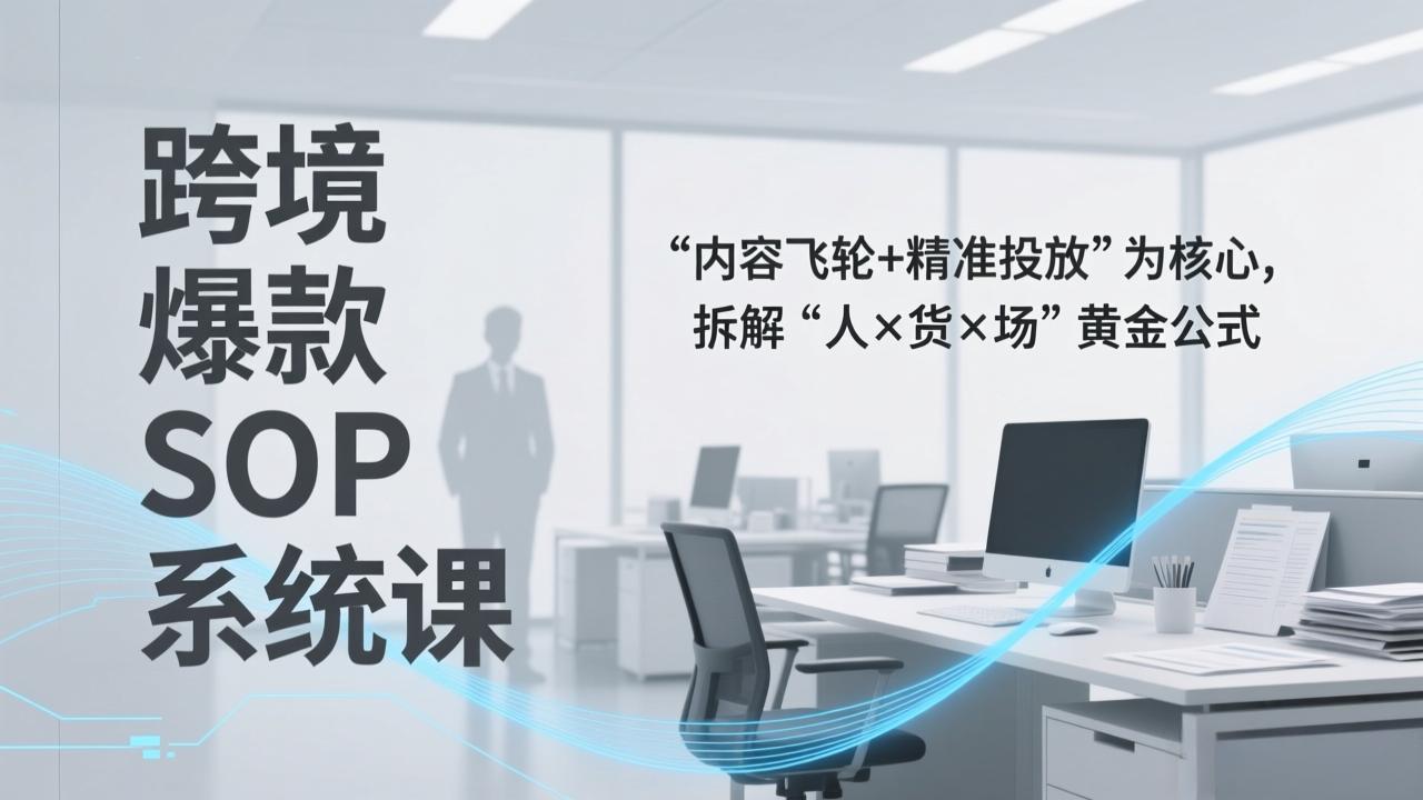 跨境爆款SOP系统课，“内容飞轮+精准投放”为核心，拆解“人×货×场”黄金公式-小鹏项目网